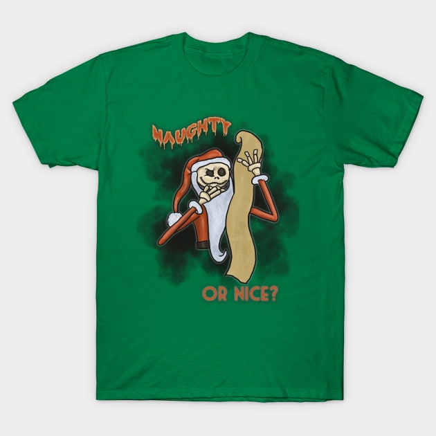 Naughty or Nice Santa Jack T-Shirt by tesiamarieart